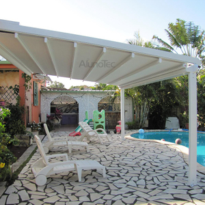 Aluminium-Pavillon, einziehbares PVC-Pergola-Stoffdach für den Außenbereich