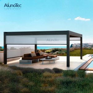 Outdoor-Schattenpavillon, einziehbare Pergola-Abdeckung für Schwimmbad