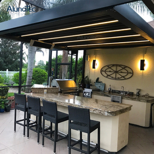 China DIY Aluminium-Lamellendach, wasserdicht, einziehbar, Pergola-Abdeckung, Sonnenschutz, Pavillon für den Außenbereich