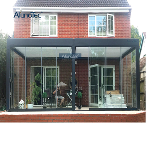 AlunoTec-Konfiguration Preisbereich Home Deck Aluminium-Pergola-Sichtschutzrollos mit Glasschiebetüren