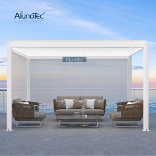  16 x 16 Zitat Lamellenabdeckung Pergola Außenstruktur mit motorisiertem Rollo