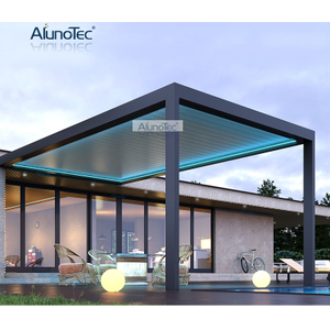 Maßgeschneiderte motorisierte Aluminium-Pergola-Bausätze für den Außenbereich mit verstellbaren Lamellen
