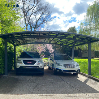 AlunoTec modernes Design, Aluminium-Bogengarage, Polycarbonat-Dach, Doppel-Carport, Autounterstand 