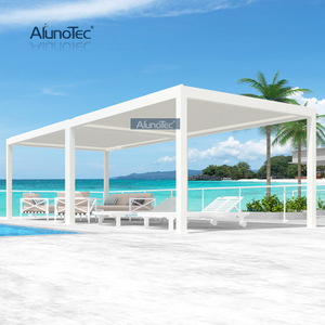 AlunoTec Außenhaus, windbeständiger Pavillon aus Metall, Vergola-Pavillon, Aluminium-Pergolen für Terrasse