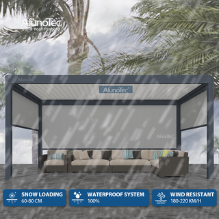 AlunoTec 100 % wasserdichtes System 4 m x 3 m Hotelgarten Bioklimatische Smart Pergola nach Irland