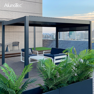 Bioklimatisches Design für den Außenbereich, manuell verstellbarer Aluminium-Pavillon, Lamellendachsystem, Aluminium-Pergola