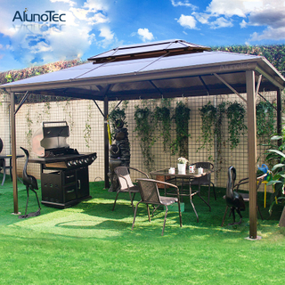 Hardtop-Aluminium-Dachpavillon für den Außenbereich, römisches PC-Überdachung mit Polycarbonat
