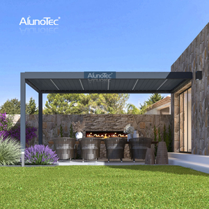AlunoTec Manua Bogen Hochzeit Terrasse Pavillon Betrieb Aluminium Lamellen Pergola Abdeckung für Balkon
