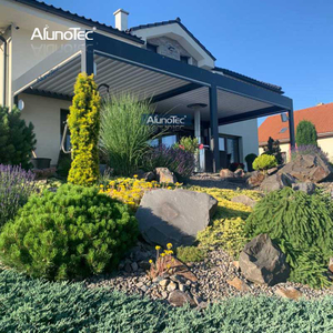 AlunoTec Pergola Weiß Freistehender Pavillon Manuelles Lamellendach Versand in die USA Preis