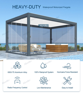 ALUNO Aluminium-Pergolen für den Außenbereich, Fitnessstudio, Garten, Büro, Terrassendach